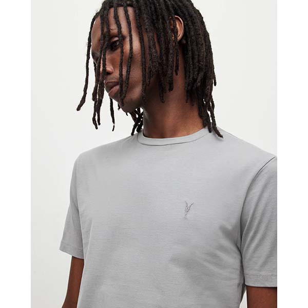 Allsaints Australia Mens Brace Crew Brushed Cotton T-Shirt Grey AU93-765